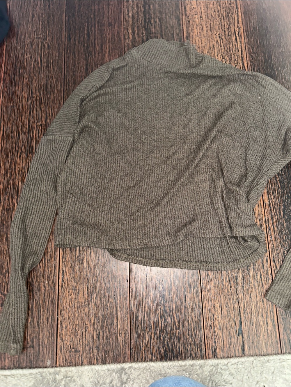 Garage Olive Ribbed Turtleneck Sweater